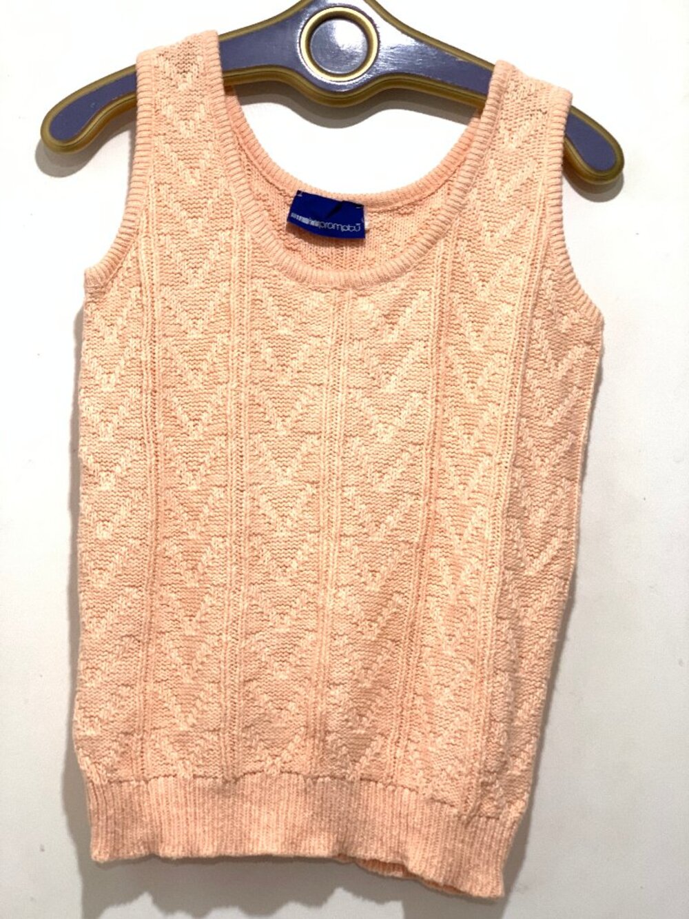 VINTAGE PROMPTU SLEEVELESS KNIT COTTON TOP SIZE S
